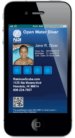 Padi Ecard Scuba Diving Certification Replacement Card